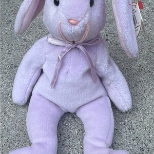 TY Beanie Baby Floppity Bunny 1996 Retired Purple Plush w/ Tag Errors